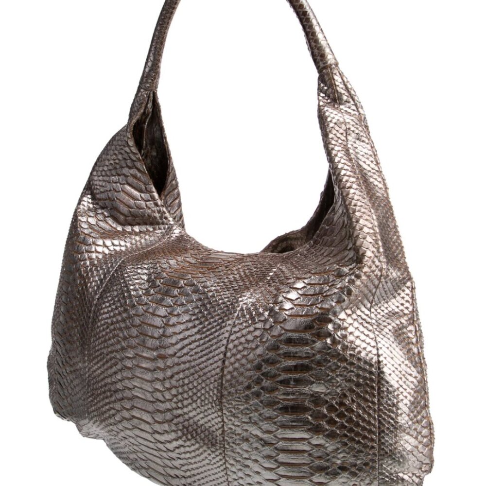 Devi Kroell Vintage Metallic Python Hobo Handbag - image 3